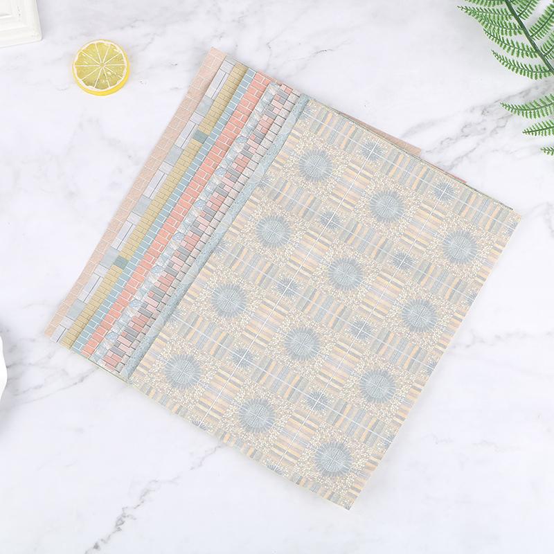 1:12 Dollhouse Miniature Floor Wallpaper House Decoration Sticker Accessories