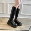 Fashion 2024 Winter New Round Headed Thick Bottom Waterproof Platform with Velvet Warmth Outer Wear Women Long Tube Boots Women's Boots