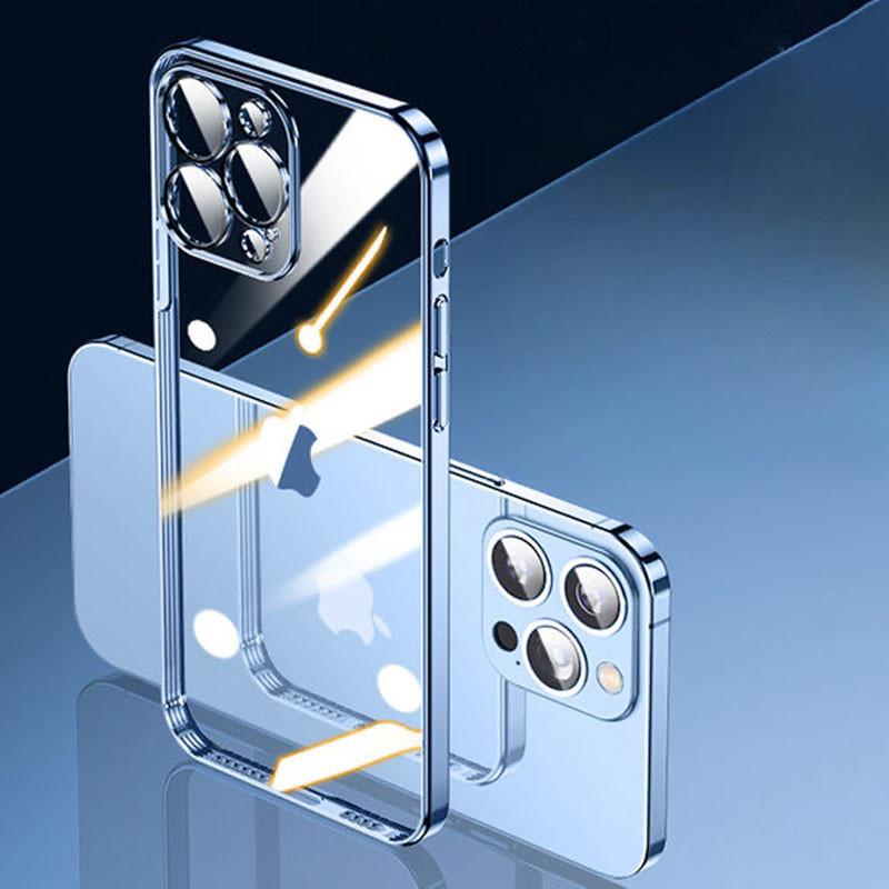 Подходит для чехлов Apple 16, Гальванизированный с плёнкой для линз, Прозрачный чехол для iPhone 15 Pro Max, Полная защита 13/14, Простой и лёгкий