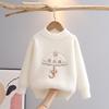 Child Sweater Autumn Winter Pullover Tops Girls Round Neck Sweaters Velvet Cartoon Long Sleeve Knitted Shirt
