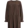 Shop   Women Suede Round Neck 3 Tier Ruffle Corduroy Long Dress Pic Wdr 20083 Be