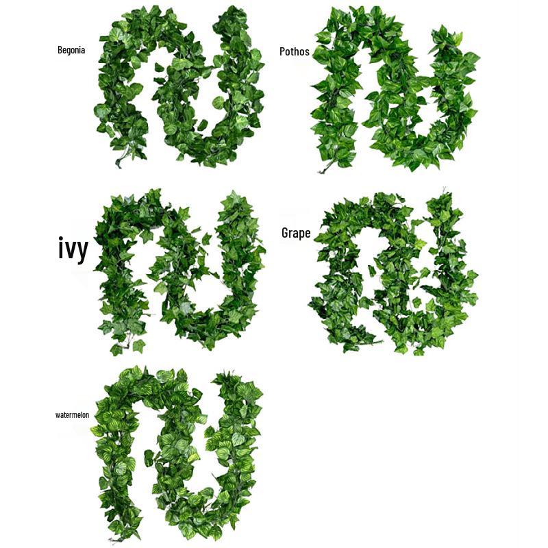 Набор из 90 шт. Декорация из зеленой лианы для подвешивания в помещении и на балконе