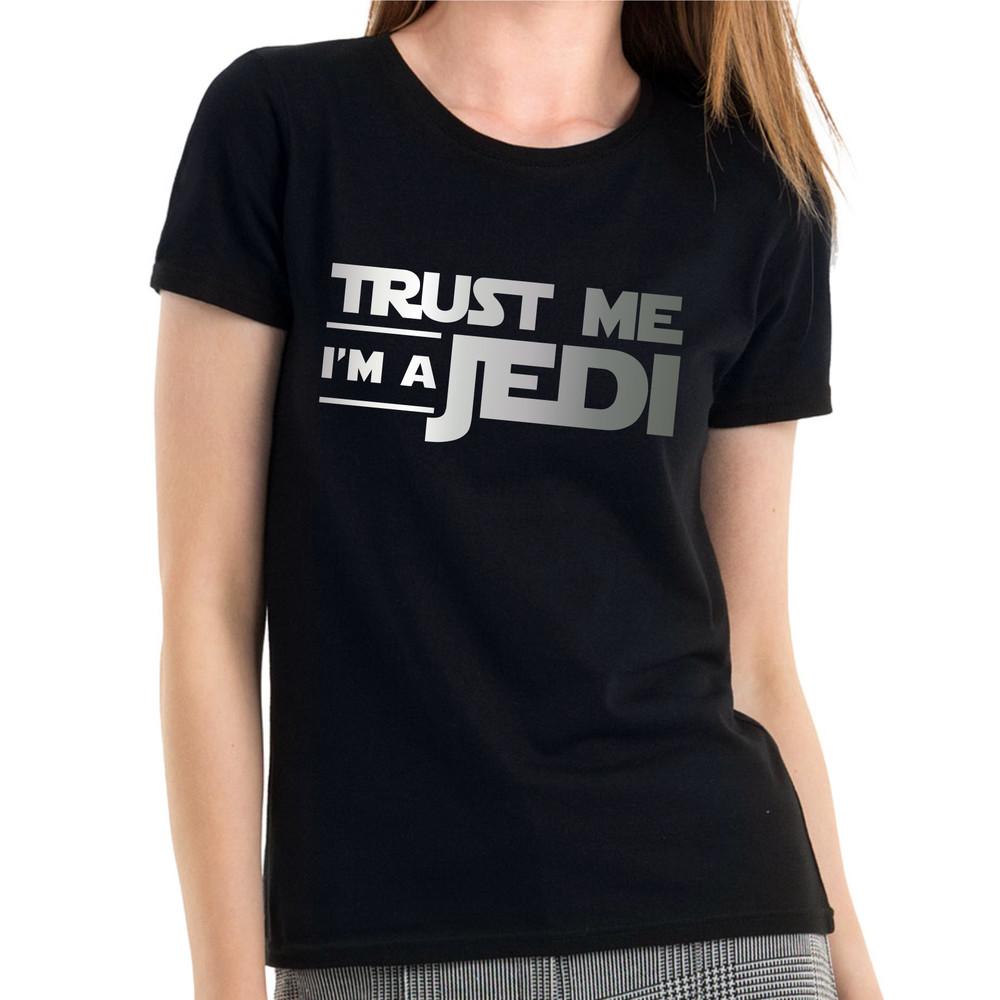 Trust Me I'm a Jedi Star Wars Satire Comedy Fun Sayings Women's Girlie T-Shirt