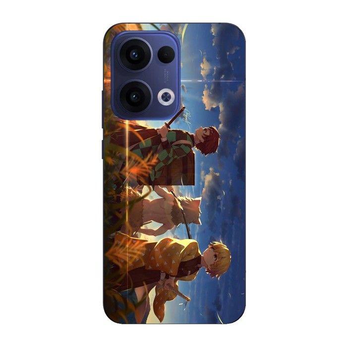 Coque de téléphone - Maniacase - Oppo Reno 13 5G - Silicone - Souple - Tanjiro Inosuke et Zenitsu