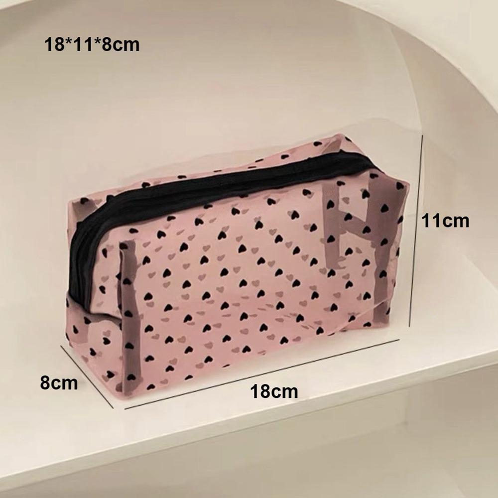 Multifunction Women Cosmetic Storage Pouch Heart Transparent Ladies Toiletry Storage Bag