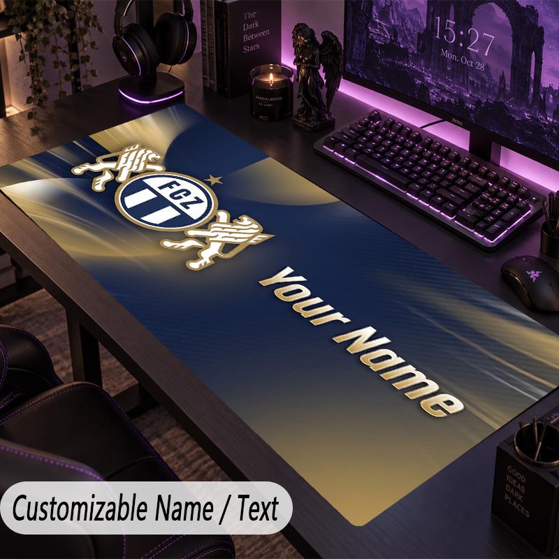 Custom Text Big Mousepad, Extended Desk Pad For Laptop Work GameFC Zürich