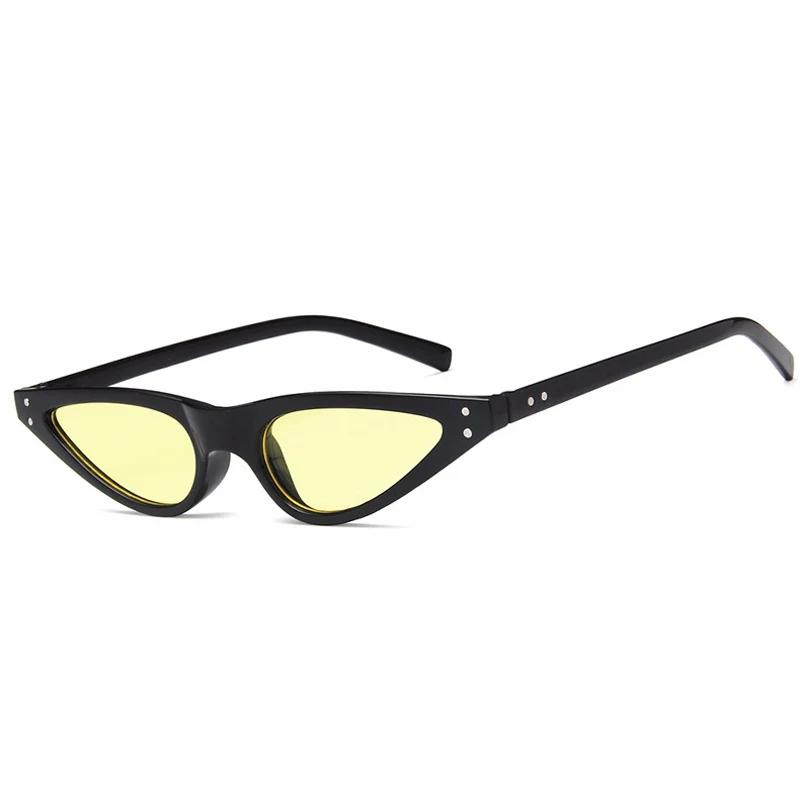 Солнцезащитные очки «кошачий глаз» Женская мода Ретро Маленькая оправа Солнцезащитные очки Винтажные Узкие Солнцезащитные очки Тренд UV400 Очки