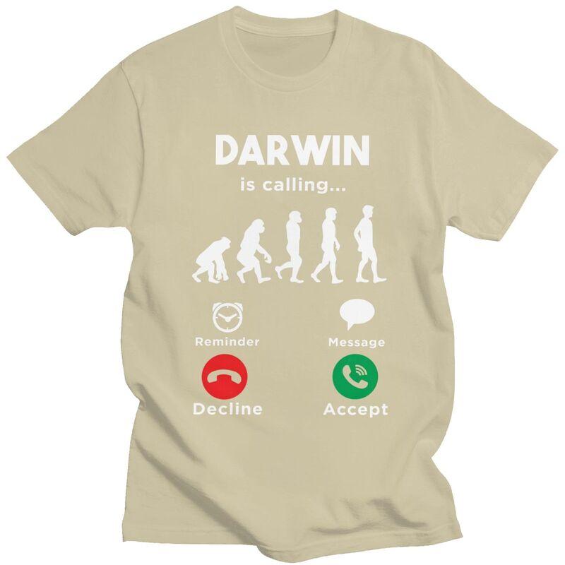 Lets Go Darwin Is Calling T Shirts Men 100 Cotton Tee Tops Valentines Day Gift Tshirt ShortSleeve Tshirt