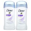 Dove, дезодорант-антиперспирант, твердый, свежий, двойная упаковка, 2 упаковки, 74 г (2,6 унции) каждый