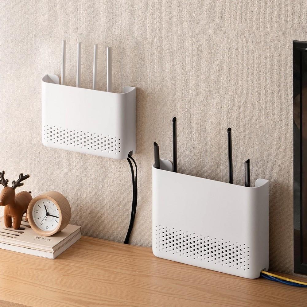 Space-Saving WiFi Storage Shelf Wall-Mounted Organizer Shelf Wireless Router Storage Box Household