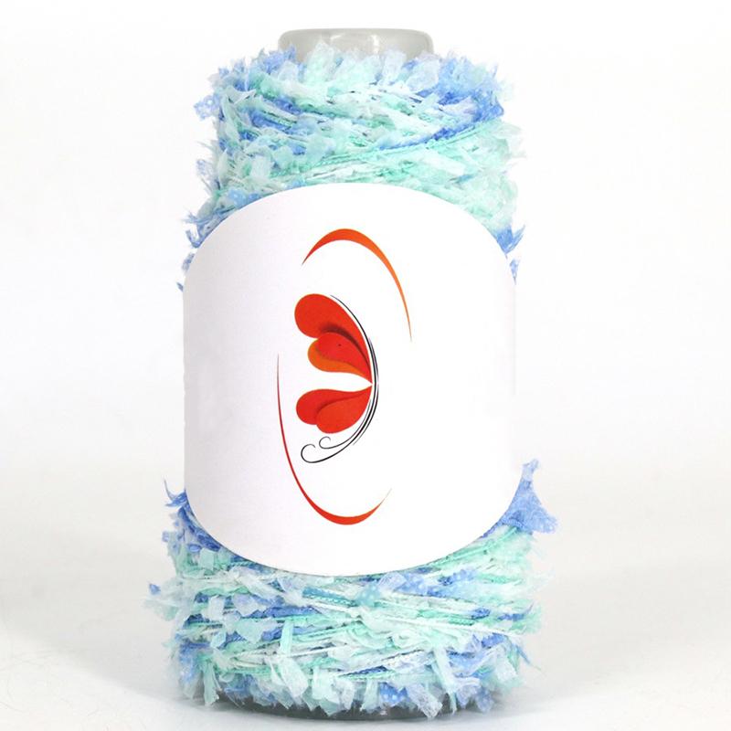 50G Rainbow Butterfly Paper Yarn Colorful Fancy Blend Partner Thread Hand Knitting Summer Baby Scarf Hat Doll Sweater Supplies