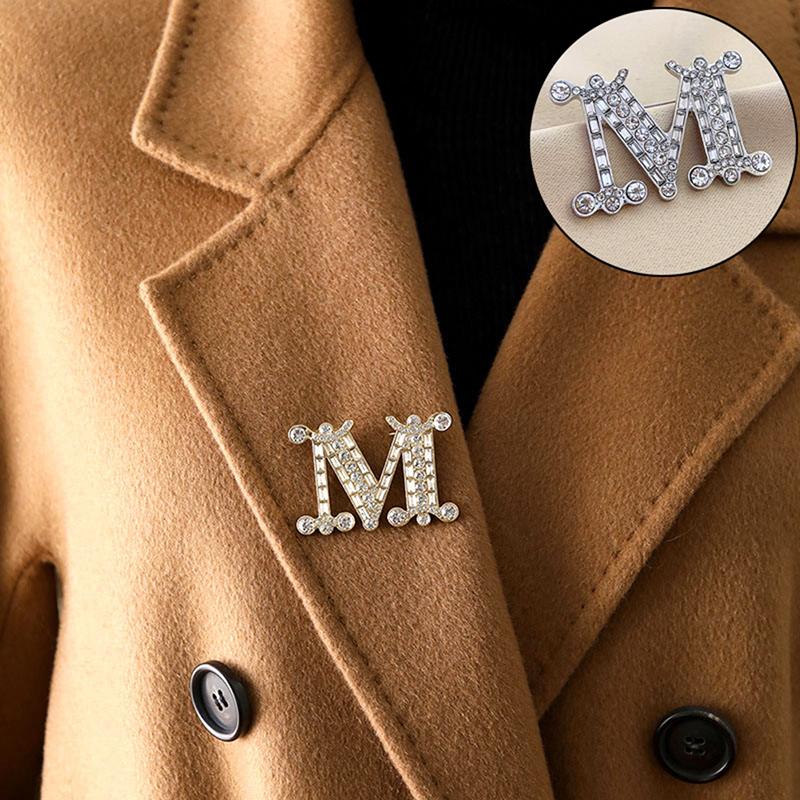 M-Letter Brooch Pin For Backpack Collar Lapel Pin Party Jewelry Gift