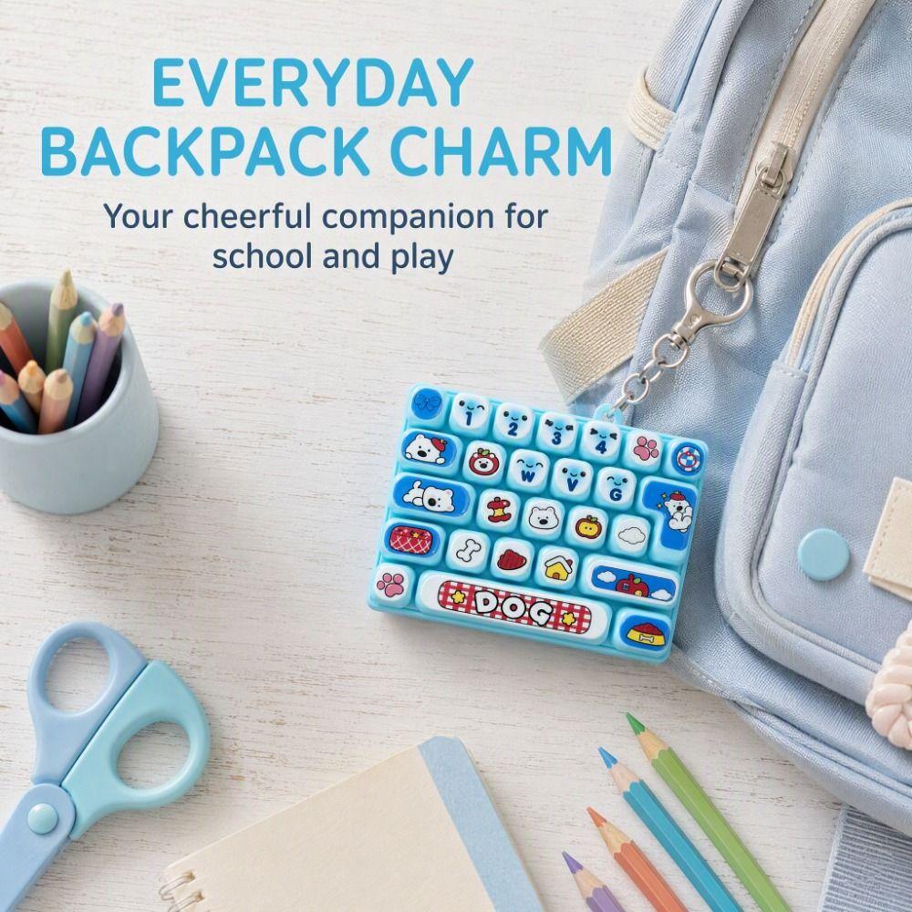 Cute 26 Grid Keycap Keychain Anti Stress Stress Relief Fidget Toy Office Use