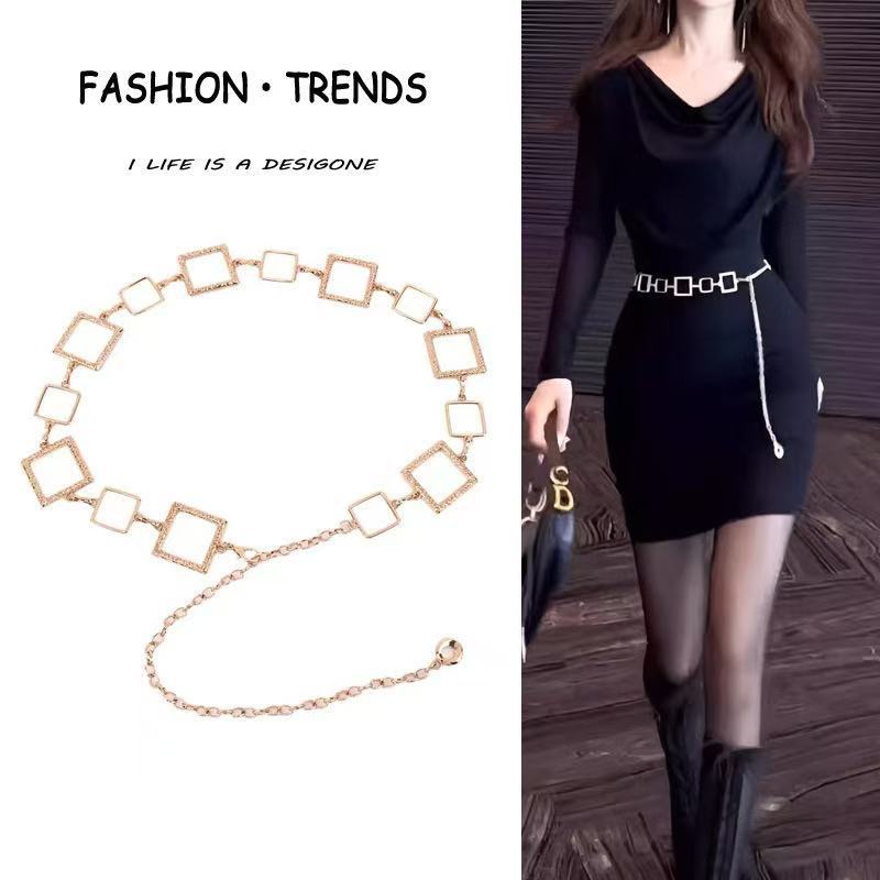 Женская универсальная модная поясная цепочка-кольцо Простая модная женская универсальная поясная цепочка Металлическая женская поясная цепочка