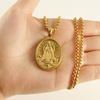 Модный ретро классический круглый брендовый дизайн религиозный миф портрет кулон ключичная цепочка для мужчин и женщин
