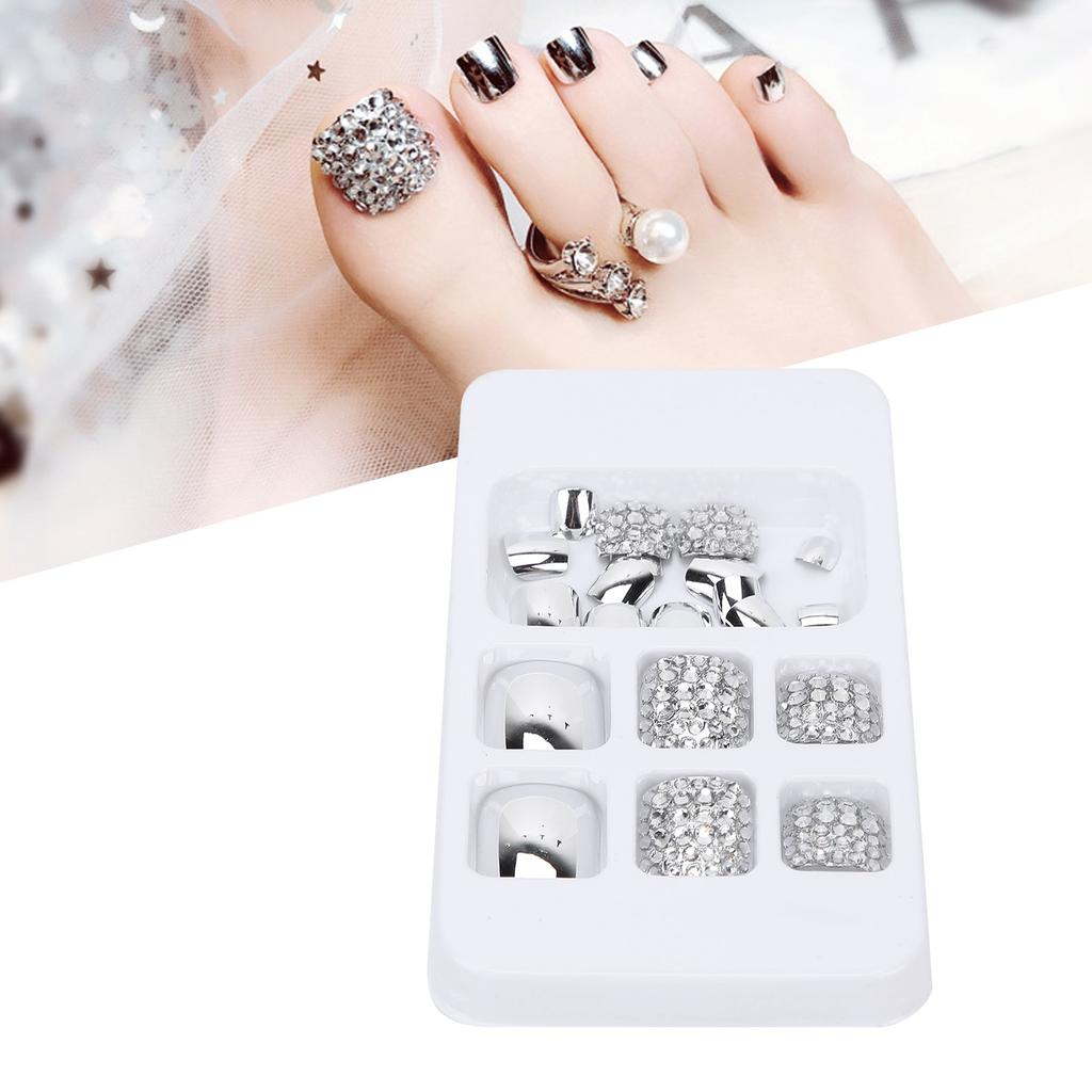 24 шт. Летние блестящие накладные ногти для женщин, искусственные ногти с полным покрытием