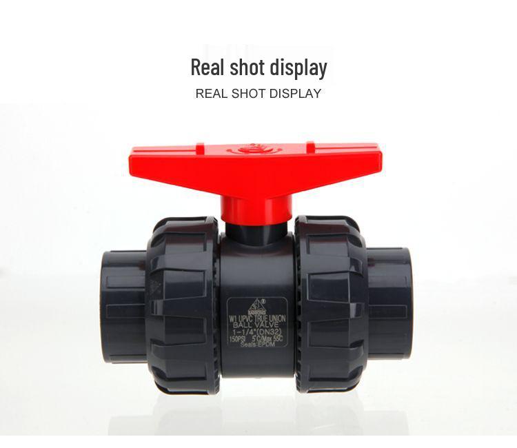 Taiwan PVC Double Union Ball Valve - Acid & Alkali Resistant with Handle