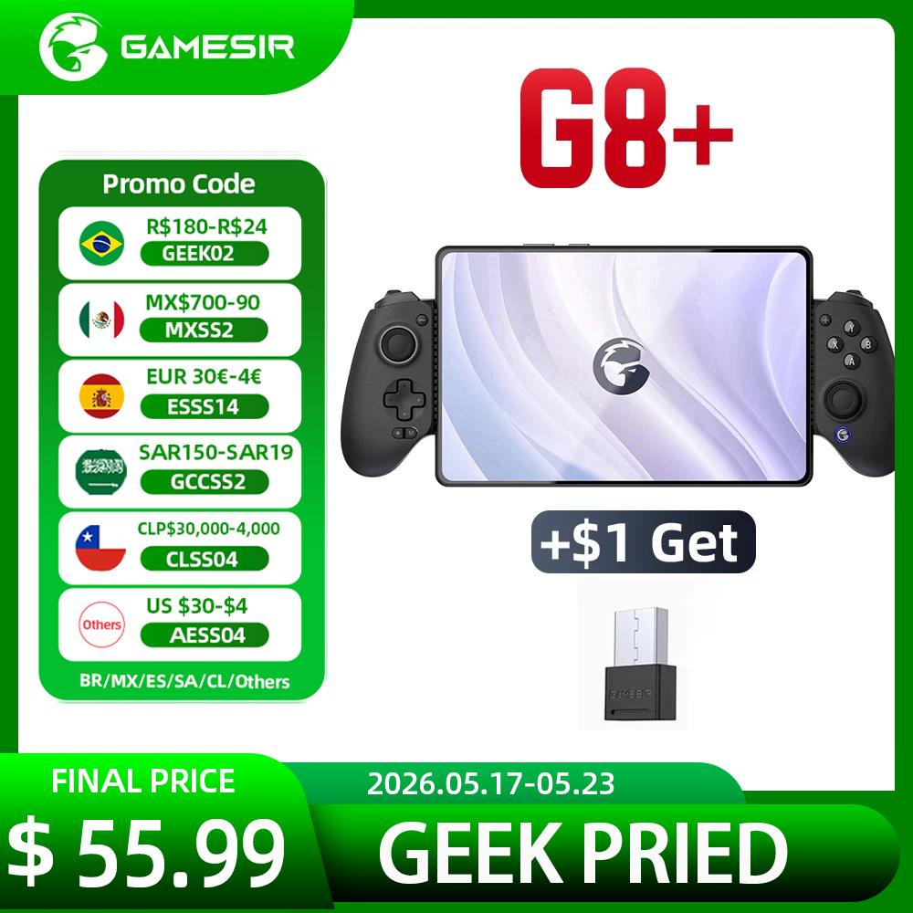 New GameSir G8 Plus Wireless Bluetooth Gamepad Mobile Controller with Hall Effect Joystick for Switch PC Android iOS Phone