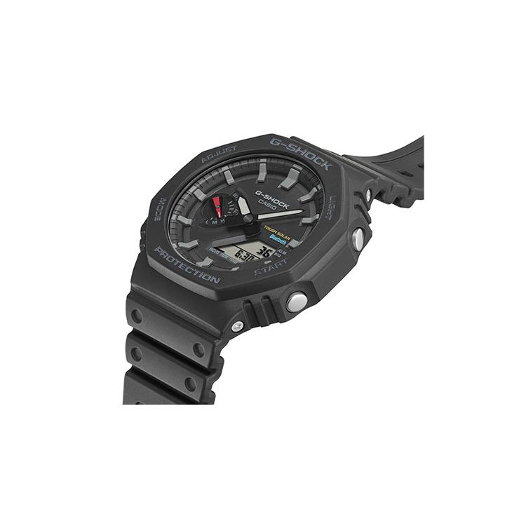 Casio G-Shock Классические Восьмиугольные Защищенные Спортивные Кварцевые Часы с Сердечником из Углеродного Волокна Ремешок из Смолы Унисекс Черные GA-B2100-1APR