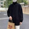 Унисекс ретро корейский вязаный свитер с высоким воротником - простой, однотонный и свободный