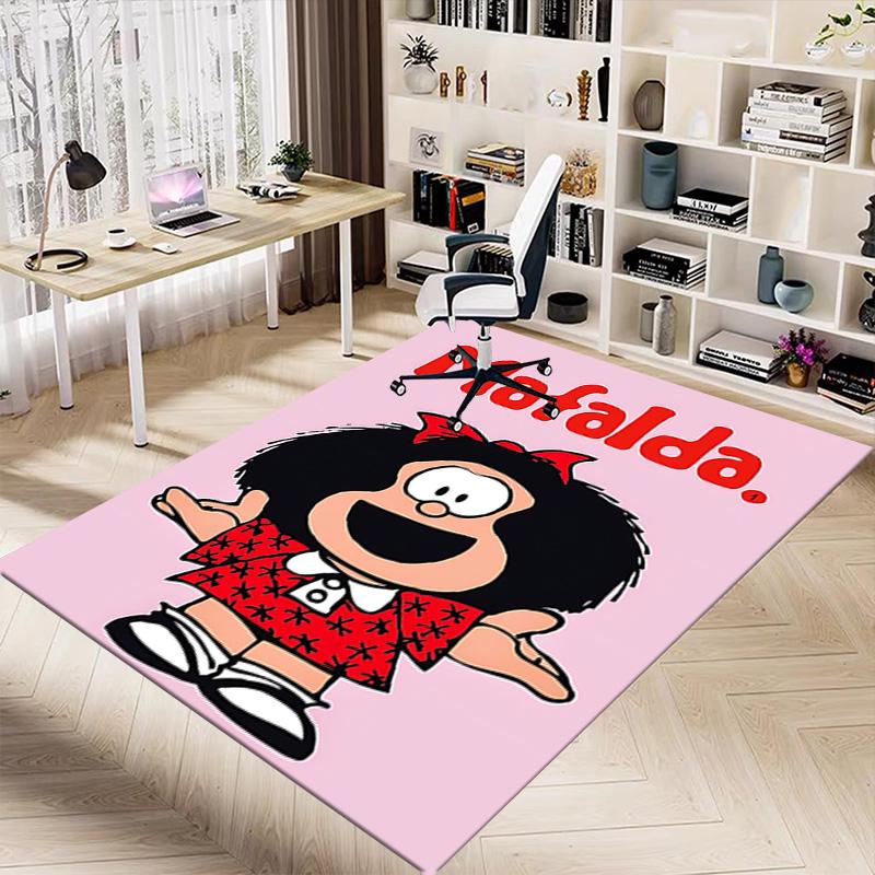 1pc Mafalda Comic Strips Collection Carpet for Playroom Bedroom Living Room Sofa Home Decor,kids Game Area Rug Non-slip Floor Mat Y73030