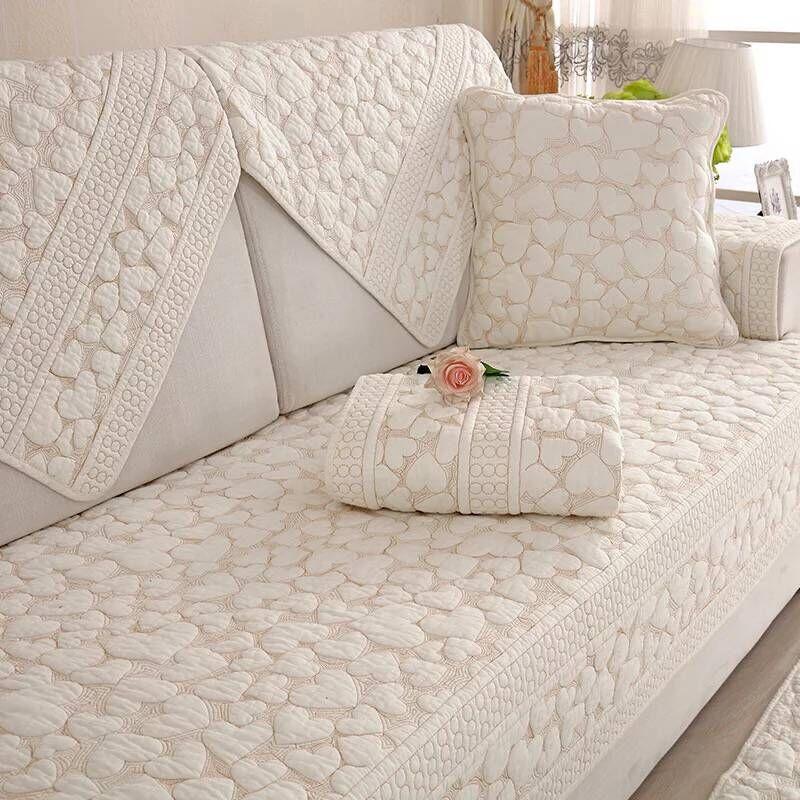 Двусторонний хлопковый пылезащитный диванный коврик Four Seasons Универсальная тканевая подушка для носового платка Минималистичная современная подушка Комбинированный чехол для дивана Полотенце