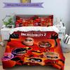 Incredibles Family Adventure Print 3Pcs Bedding Setduvet Cover With 2 Bedropillowcase Home Birthday Gift