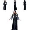 Enchanting Women's Wicked Queen Gothic Witch Costume With Elegant Long Bell Sleeves