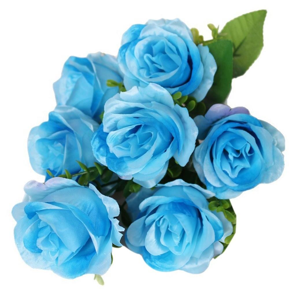 Plastic Valentine's Day Flowers 7 Heads Noble Consort Rose Natural Simulated Rose  Home Decorative