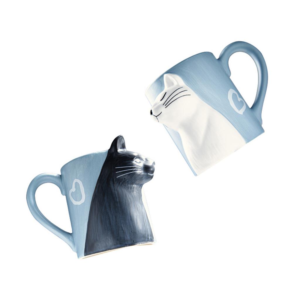 Подарочный набор кружек для пары с котами, керамические кофейные чашки, милый подарок на день рождения с подарочной коробкой