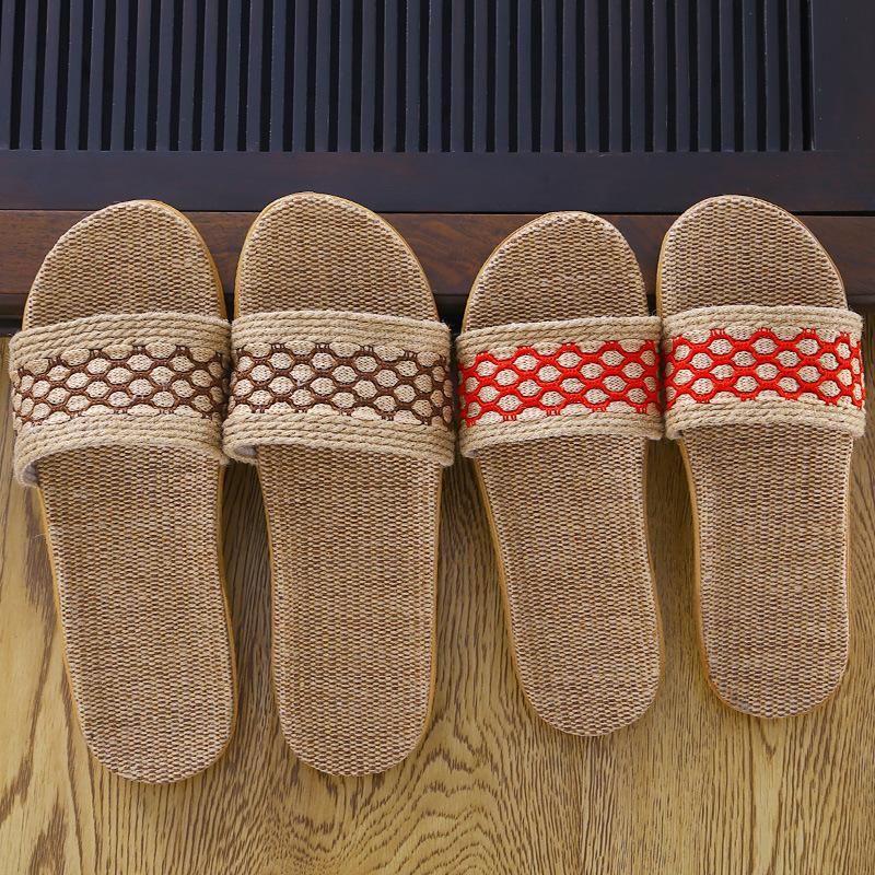 New Summer Retro Woven Home Slippers