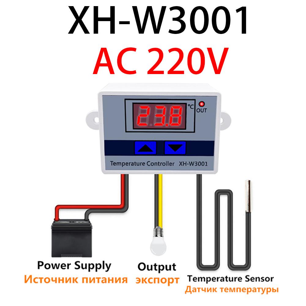 W3001 W3002 12V 24V 110V 220V Светодиодный цифровой контроллер температуры Термостат Термометр Инкубатор Холодильник Нагрев Охлаждение Обогреватель