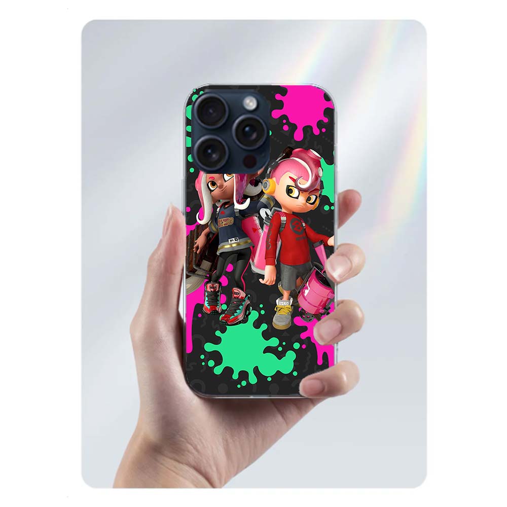 Game S-Splatoons Clear Phone Case For Iphone 17 Air 16 Pro Max 15 Pro 14 Plus 17E 16E 11 13 12 Mini Cover Cases Fundas Cell TPU