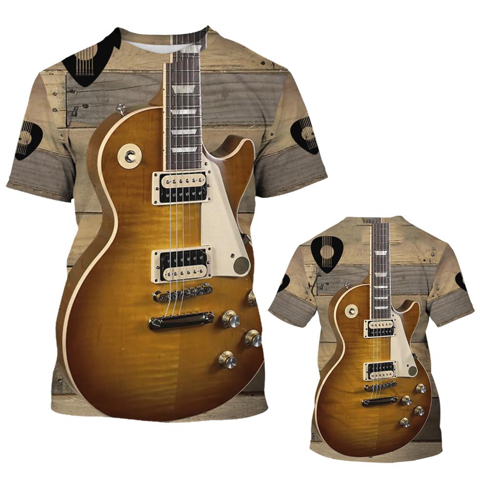 Футболки с принтом саксофона и гитары 3D для мужчин и женщин, музыкальные инструменты, уличная одежда, футболка с круглым вырезом, хип-хоп, детская футболка Harajuku, топы, одежда