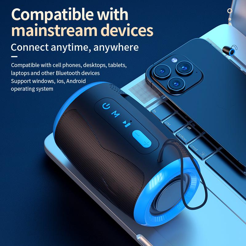 TSN-1 Портативная колонка Беспроводные Bluetooth-колонки с 5.3 стерео FM/SD/USB Disk/Aux режимами Водонепроницаемая для наружного Hi-Fi звука