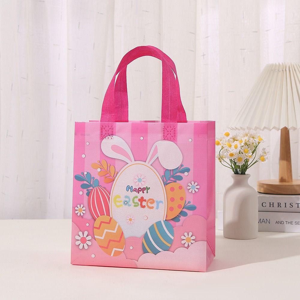 4pcs Nonwoven Rabbit Egg Packaging Bags Bunny Egg Candy Bags  Gift Cookies