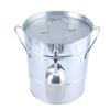 Ice Bucket with Scoop and Lid Metal Drink Coolers Wine Bucket Chiller Beverage Tub for Parities, Camping, Outdoor Bar