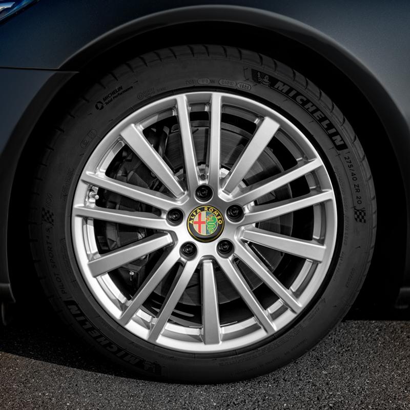 PRTZU1 60mm Car Wheel Hub Caps Auto Emblem Tire Center Cover Badge Decor For Alfa Romeo Sportiva 147 156 166 159 Giulietta Giulia GT