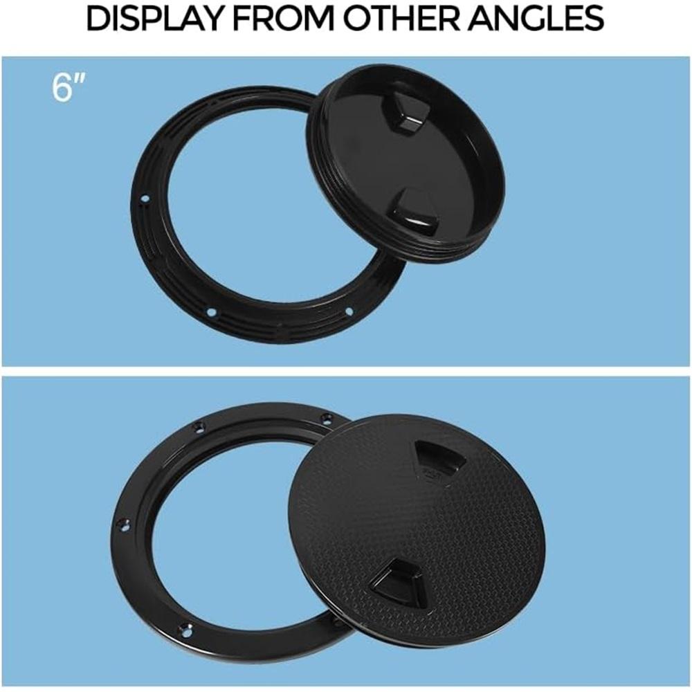 Черные круглые нескользящие смотровые люки - размеры 4", 6", 8" со съемной крышкой - откручивающаяся крышка люка из АБС-пластика для каяка, яхты, черная