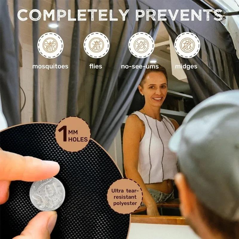 New Universal Magnetic Prevent Mosquito Fly Screen Net Camper Van Mosquito Curtain RV Tailgate Sunshade Net Insect Proof Curtain