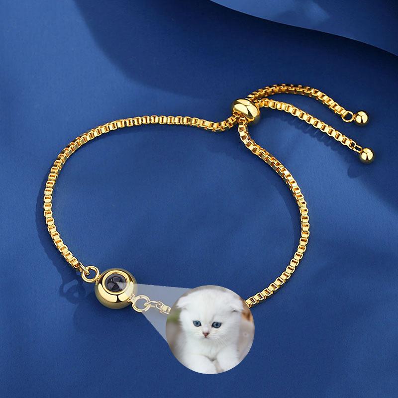 Браслет с микрогравировкой нано-цвета, проекционный браслет на заказ, титановая стальная цепочка на заказ, женские браслеты, ювелирные изделия, падение