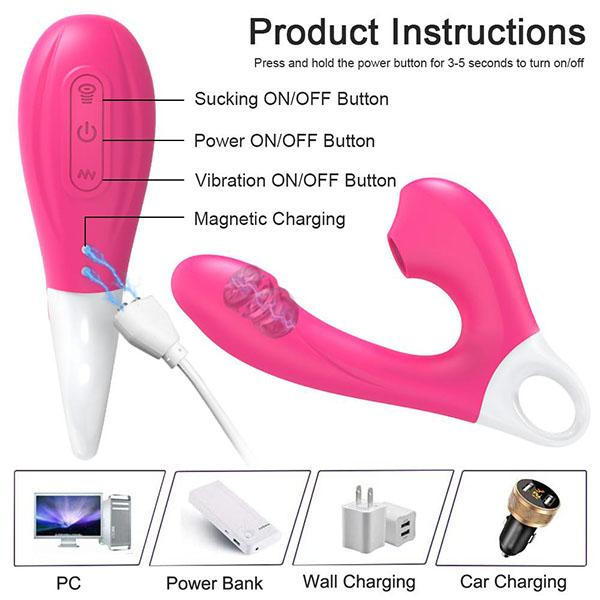 Powerful Dildo Vibrators Female for Clit Sucker Clitoris Vacuum Stimulator G-Spot Massager Adults Goods Sex Toys for Women
