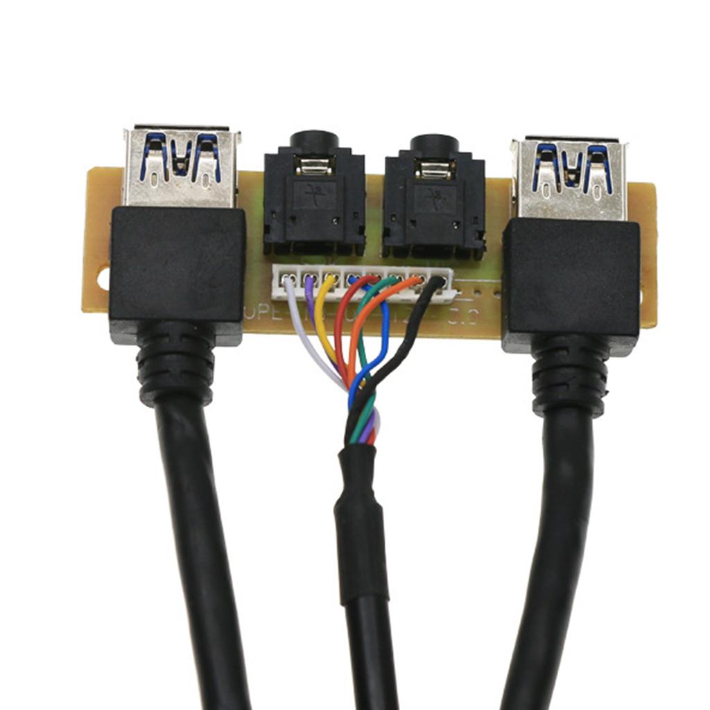 Передняя панель USB3.0+ USB3.0+Порт аудиоразъема высокой четкости Плата вводов/выводов + Внутренний проводной аудиовидеокабель для компьютера для