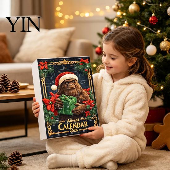 Christmas Gifts for Kids Advent Calendar, Ape Series 24 Day Countdown Box with Holiday Calendar Acrylic Pendants, Festive Tree Hanging Ornaments Home