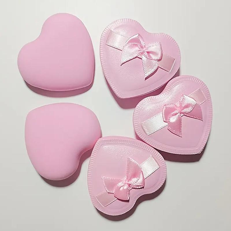 2/5 шт. пуховок для макияжа в форме сердца с бантом, которые можно использовать как в сухом, так и во влажном виде. Пуховка для пудры Cotton Candy Air Cushion