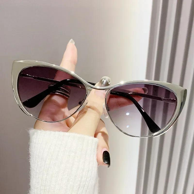 Outdoor Gradient Cat Eye Sunglasses Women Men Colorful Minimalist Sun Glasses Mirror Black Colors Designer Brand Fashion