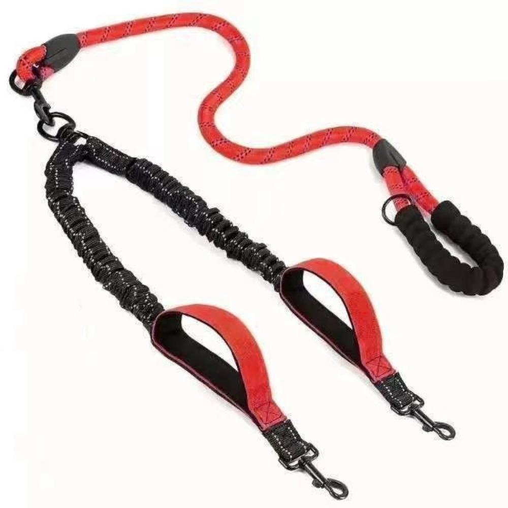 Reflective Double Head Pet Rope 360 Swivel Two Dog Lead Rope Dual Dog Leash Medium Dogs
