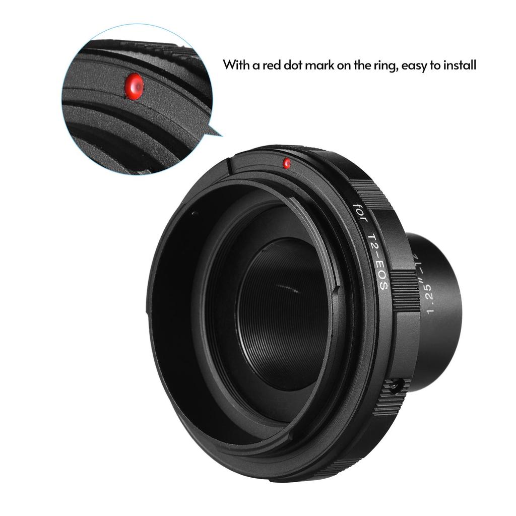 Andoer 1.25-T2-EOS Adapter Ring Photography Accessory Replacement for Canon EOS Camera 1.25 Inch Eyepiece T2 Telescope