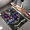 Colorful Pop Art DJ Turntable Design Rug Non-slip Rug Suitable for Living Room and Bedroom Sofas.