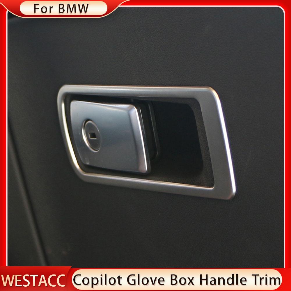 Нержавеющая сталь автомобильный ящик для хранения перчаток второго пилота, накладка на ручку для Bmw X3 G01 X4 G02 2018-2022, декоративная наклейка